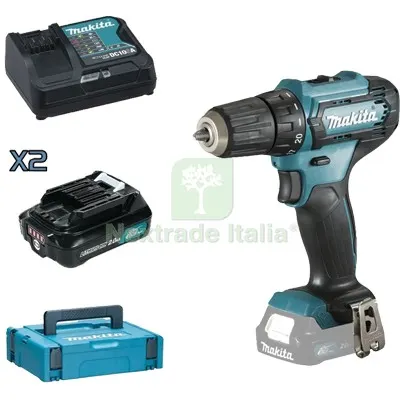 TRAPANO AVVIT BATTERIA DF333DSAJ MAKITA VOLT 12X2 AH 2,0 +VALIGIA — Trapani e avvitatori — rif. FERX.VIR7413057