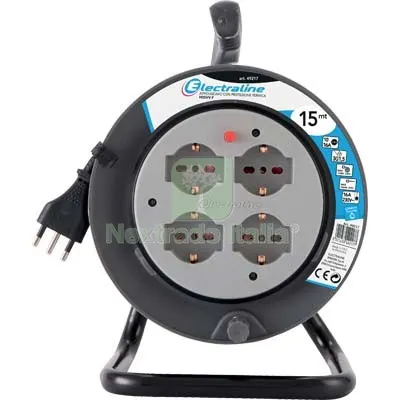 Avvolgicavo Bricolage Electraline 2P+T 16A Bipasso Schuko X4 N°xmmq 3X1,5 MT 15 — Illuminazione — rif. FERX.VIR7420153 Avvolgicavo Bricolage Electraline 2P+T 16A Bipasso Schuko X4 N°xmmq 3X1,5 MT 15 — Illuminazione — rif. FERX.VIR7420153