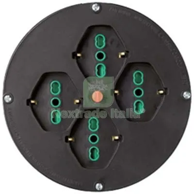 Disco Prese x Avvolgicavo FME MM 145 2P+T 16A Bipasso Schuko X4 — Illuminazione — rif. FERX.VIR7420228