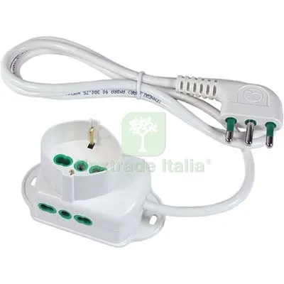 2PZ Multipresa Bipasso + Schuko FME Bianco Posti 3 2P+T 16A N°xmmq 3X1,0 MT 1,5 — Interruttori e prese — rif. FERX.VIR7420323