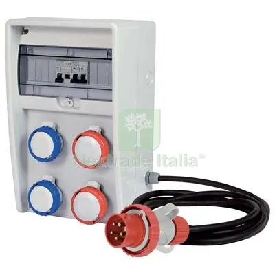 QUADRO DISTRIBUZIONE ROSSO/BLU ULISSE FME PRESE CEE BLU X2+CEE ROSSA X2 MM 204X403 H.MM 177 MM 250X403X177 Prese 4 — Interruttori e prese — rif. FERX.VIR7420355