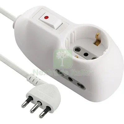 2PZ Multipresa BIP. + Schuko +TERMICO 620 Electraline Bianco Posti 3 2P+T 10A N°xmmq 3X0,75 MT 1 — Interruttori e prese — rif. FERX.VIR7420368 2PZ Multipresa BIP. + Schuko +TERMICO 620 Electraline Bianco Posti 3 2P+T 10A N°xmmq 3X0,75 MT 1 — Interruttori e prese — rif. FERX.VIR7420368