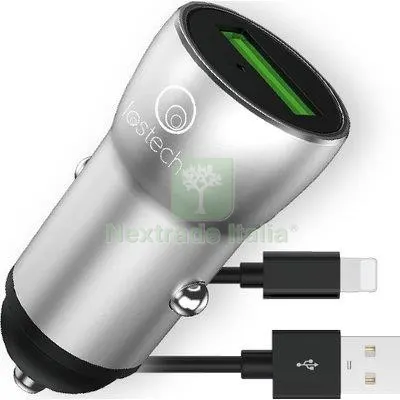 3PZ Caricabatteria Smartphone Auto LS-F Lostech Lightning Corpo Metallo Volt 12 a 2,0 Conn Lightning — Batterie e caricabatterie — rif. FERX.VIR7420876