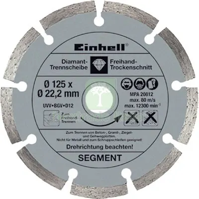 Disco x Scanalatore Muro TH-MA 1300 Einhell a Settore MM 125 F.MM 22,2 Ø Mm 125x22,2 — Smerigliatrici e seghe — rif. FERX.VIR7475311 Disco x Scanalatore Muro TH-MA 1300 Einhell a Settore MM 125 F.MM 22,2 Ø Mm 125x22,2 — Smerigliatrici e seghe — rif. FERX.VIR7475311