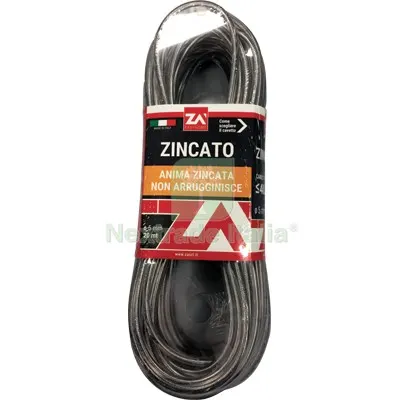 CAVETTO ACCIAIO ZINCATO TRASPARENTE MM 5,0 MT 100 KG 370 — Fili, cavetti e catene metalliche — rif. FERX.VIR7511215