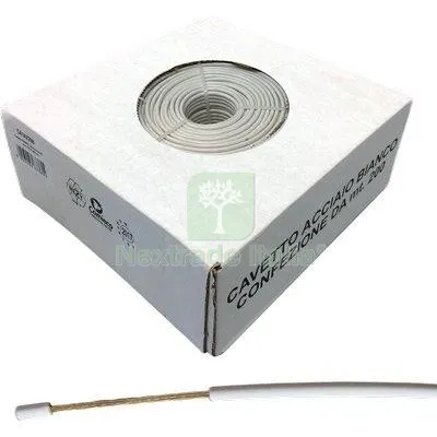 CAVETTO ACCIAIO OTTONATO BIANCONE MM 4,5 MT 200 KG 250 — Fili, cavetti e catene metalliche — rif. FERX.VIR7511252