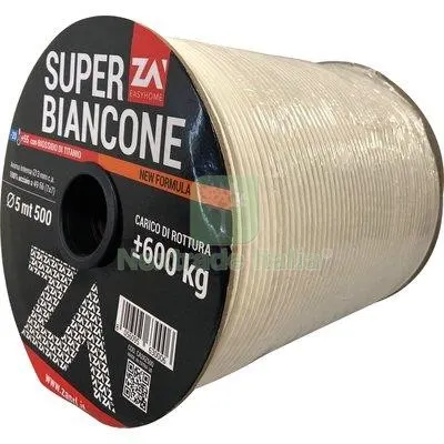 CAVETTO ACCIAIO ZINCATO SUPER BIANCONE MM 5,0 MT 500 KG 600 — Fili, cavetti e catene metalliche — rif. FERX.VIR7511259