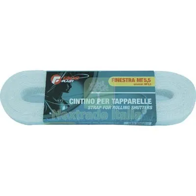 12PZ Cintino Avvolgibili PP Bianco MM 22 GR/MT 25 MT 7,5 — Ferramenta per legno e mobili — rif. FERX.VIR7512045 12PZ Cintino Avvolgibili PP Bianco MM 22 GR/MT 25 MT 7,5 — Ferramenta per legno e mobili — rif. FERX.VIR7512045