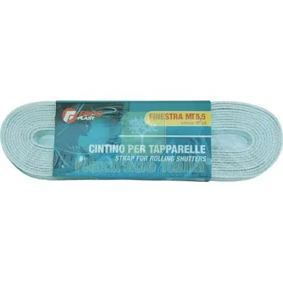 12PZ Cintino Avvolgibili PP Bianco Righe Rosse MM 22 GR/MT 25 MT 5,5 — Ferramenta per legno e mobili — rif. FERX.VIR7512046 12PZ Cintino Avvolgibili PP Bianco Righe Rosse MM 22 GR/MT 25 MT 5,5 — Ferramenta per legno e mobili — rif. FERX.VIR7512046