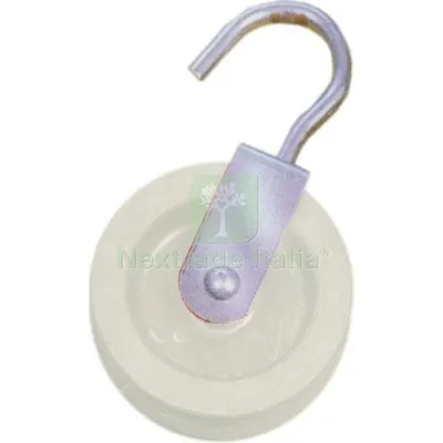12PZ CARRUCOLA NYLON + GANCIO ZINCATO D.MM 40 — Lucchetti e catene — rif. FERX.VIR7531549
