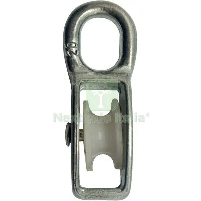 5PZ PULEGGIA NYLON SELF OCCHIOLO NICHELATO D.MM 60 — Minuteria metallica — rif. FERX.VIR7531575