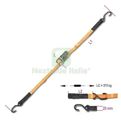 2PZ Cinghia a Trazione 2 GANCI+ASOLE+CRIC 8188CG Robur L.MT 5 H.MM 25 KG 400 — Lucchetti e catene — rif. FERX.VIR7543596