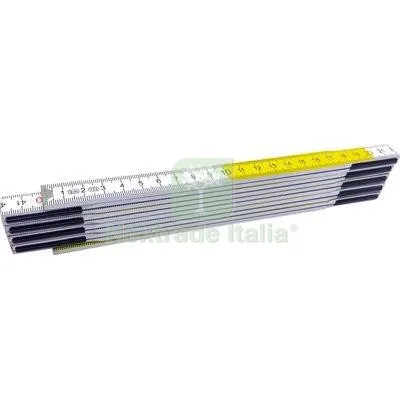 12PZ DOPPIOMETRO LEGNO WORKIT BIANCO/GIALLO DECIMETRI ROSSI MT 2 — Punte, frese e dischi — rif. FERX.VIR7632901