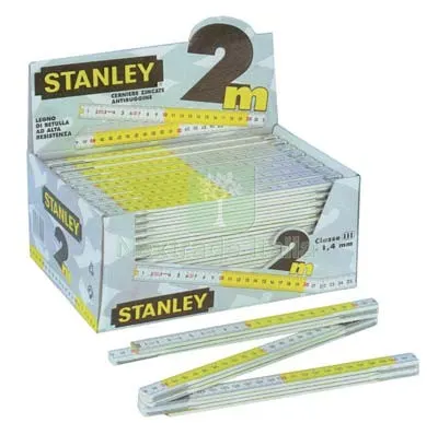10PZ DOPPIOMETRO LEGNO BIANCO/GIALLO DECIMETRI ROSSI MT 2 0-35-458 — Elettroseghe e motoseghe — rif. FERX.VIR7632903