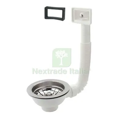 2PZ Pilettone Basket Lavello Inox + Troppo Pieno PP/Inox 1"1/2F + Tappo Griglia Basket Diametro Pollici 1"1/2 — Sanitari e ceramiche — rif. FERX.VIR7706124 2PZ Pilettone Basket Lavello Inox + Troppo Pieno PP/Inox 1"1/2F + Tappo Griglia Basket Diametro Pollici 1"1/2 — Sanitari e ceramiche — rif. FERX.VIR7706124