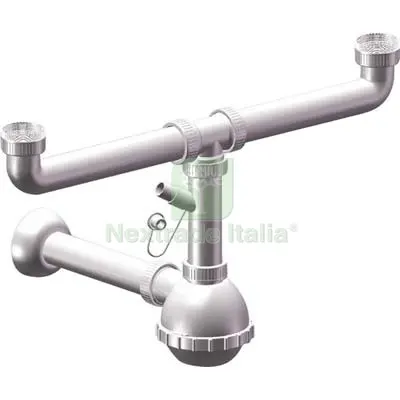 5PZ Sifone PP a Bottiglia 2 Vasche + 1 Attacco Bianco MM 40/32 1"1/2 Diametro Pollici 1"1/2 — Scarichi e sifoni — rif. FERX.VIR7706186 5PZ Sifone PP a Bottiglia 2 Vasche + 1 Attacco Bianco MM 40/32 1"1/2 Diametro Pollici 1"1/2 — Scarichi e sifoni — rif. FERX.VIR7706186