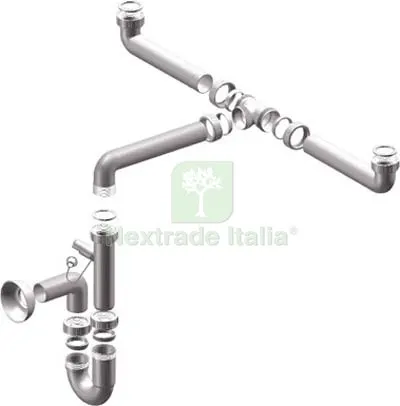 5PZ Sifone PP Salvaspazio 2 Vasche + 1 Attacco Bianco MM 40 1"1/2 Diametro Pollici 1"1/2 — Scarichi e sifoni — rif. FERX.VIR7706194 5PZ Sifone PP Salvaspazio 2 Vasche + 1 Attacco Bianco MM 40 1"1/2 Diametro Pollici 1"1/2 — Scarichi e sifoni — rif. FERX.VIR7706194