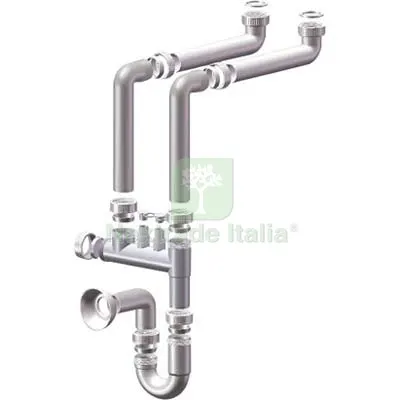 Sifone PP Salvaspazio 2 Vasche + 2 Attacchi Bianco MM 40 1"1/2 Diametro Pollici 1"1/2 — Scarichi e sifoni — rif. FERX.VIR7706196 Sifone PP Salvaspazio 2 Vasche + 2 Attacchi Bianco MM 40 1"1/2 Diametro Pollici 1"1/2 — Scarichi e sifoni — rif. FERX.VIR7706196