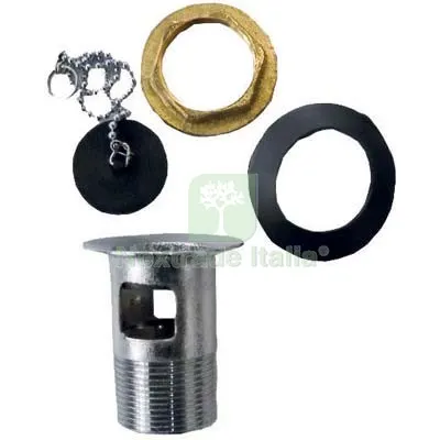 Piletta Scarico Lavabo + Troppo Pieno Ottone Cromato 1"1/4M Diametro Pollici 1”1/4 — Scarichi e sifoni — rif. FERX.VIR7706205