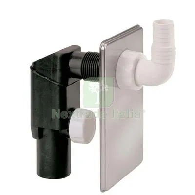 5PZ Sifone PP Lavatrice AD Incasso PP Bianco/Piastra Inox MM 40 Diametro Pollici 1"1/2 Fin Inox — Scarichi e sifoni — rif. FERX.VIR7706315