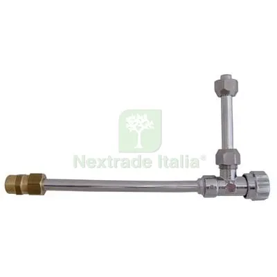 RUBINETTO A SQUADRA X CASSETTA WC + DOPPIA CANNA OTTONE NICHELATO 3/8M DIAMETRO POLLICI 3/8" — Sanitari e ceramiche — rif. FERX.VIR7746103