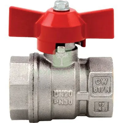 5PZ VALVOLA SFERA NORMALE FF FARFALLA VIENNA 118 ITAP OTTONE NICHELATO 1/2F DIAMETRO POLLICI 1/2" — Rubinetti e valvole — rif. FERX.VIR7748171