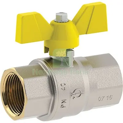 4PZ VALVOLA SFERA GAS + FARFALLA FF FUTURGAS FIV OTTONE NICHELATO 3/4F DIAMETRO POLLICI 3/4" — Rubinetti e valvole — rif. FERX.VIR7748227