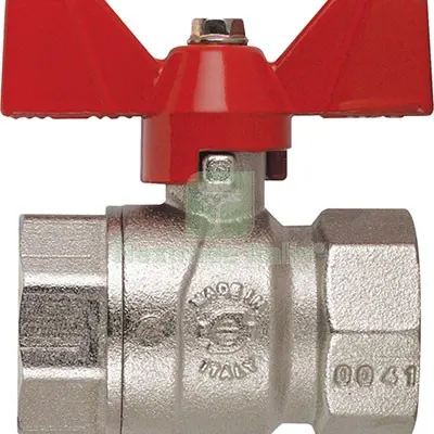 6PZ VALVOLA SFERA NORMALE FF FARFALLA PERFECTA FIV OTTONE NICHELATO 1/2F — Rubinetti e valvole — rif. FERX.VIR7748262