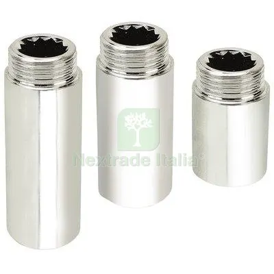 10PZ PROLUNGA MF OTTONE CROMATO 1/2MF + MM 15 DIAMETRO POLLICI 1/2" — Interruttori e prese — rif. FERX.VIR7763721