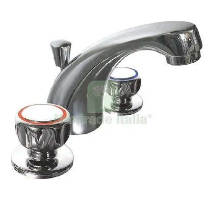 BATTERIA LAVABO STELLA OTTONE CROMATO + PILETTA 1"1/4 — Scarichi e sifoni — rif. FERX.VIR7780028