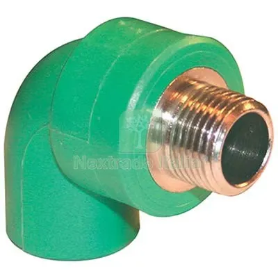 10PZ GOMITO PPR A SALDARE 90° FILETTO MASCHIO VERDE/OTTONE MM 20X1/2M DIAMETRO MMXPOLLICI 20x1/2" — Tubi e raccordi — rif. FERX.VIR7801084