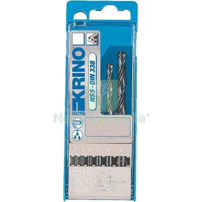 2CF PUNTA TRAPANO HSS RULLATA ASTUCCIO KRINO MM 2,0/8,0 CF=PZ 6 — Punte, frese e dischi — rif. FERX.VIR7937365
