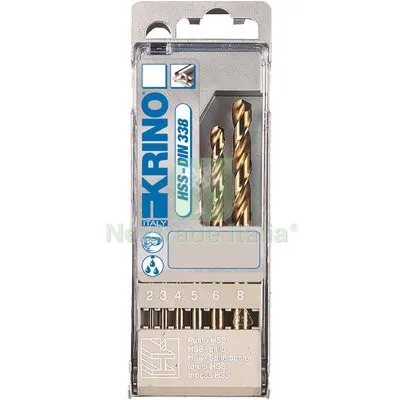 PUNTA TRAPANO HSS COBALTO 5% ASTUCCIO KRINO MM 2,0/8,0 CF=PZ 6 — Punte, frese e dischi — rif. FERX.VIR7937367