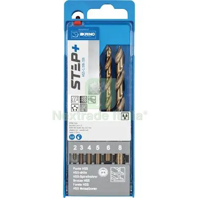 PUNTA TRAPANO HSS-G STEP+ 01401 ASTUCCIO KRINO MM 2,0/8,0 CF=PZ 6 — Punte, frese e dischi — rif. FERX.VIR7937368