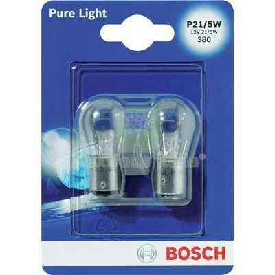 4CF Lampada Auto Posteriori Pure Light P21 016 Bosch Incandescenza Volt 12 Watt 5 CF=PZ 2 — Illuminazione — rif. FERX.VIR8000063 4CF Lampada Auto Posteriori Pure Light P21 016 Bosch Incandescenza Volt 12 Watt 5 CF=PZ 2 — Illuminazione — rif. FERX.VIR8000063