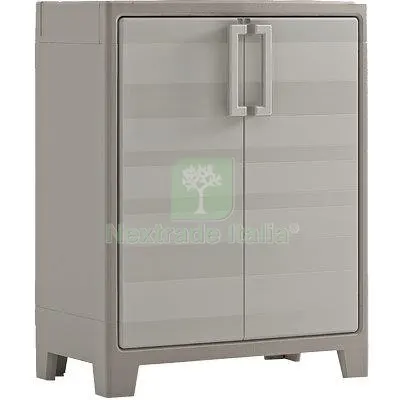 Armadio Basso 2 Ripiani Impermeabil Gulliver Keter PPL Sabbia Beige 2 Ante CM 80X44 H.CM 100 CM 80x44x100 — Arredo — rif. FERX.VIR8130636