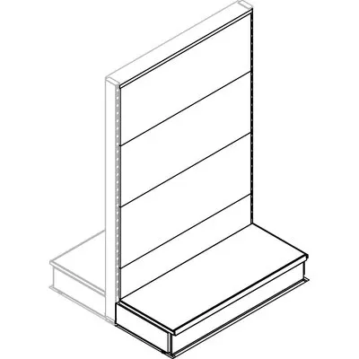 Trasformazione a Gondola Estensione Market Schienale Liscio RAL 9016 CM 100 H.CM 155 — Ferramenta porte e finestre — rif. FERX.VIR8134143