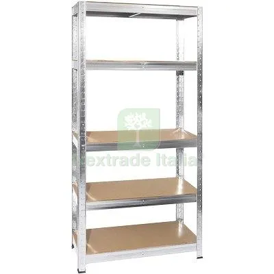 Scaffale Kit 5 Ripiani Workit Zincato MDF MM 4 CM 90X40X180 CM 40x90x180 — Ferramenta porte e finestre — rif. FERX.VIR8134830