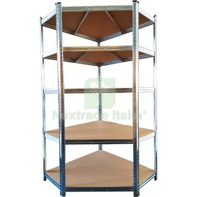 Scaffale Kit 5 Ripiani Angolare Workit Zincato MDF MM 4 CM 90X90X40X40X180 — Ferramenta porte e finestre — rif. FERX.VIR8134835 Scaffale Kit 5 Ripiani Angolare Workit Zincato MDF MM 4 CM 90X90X40X40X180 — Ferramenta porte e finestre — rif. FERX.VIR8134835