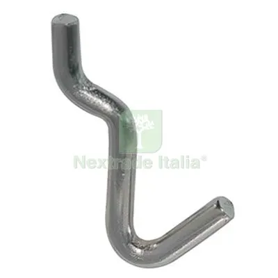 200PZ Gancio Uncino Acciaio x Pannello Espositivo Cromato N° 1 MM 15X31 — Ferramenta porte e finestre — rif. FERX.VIR8175020