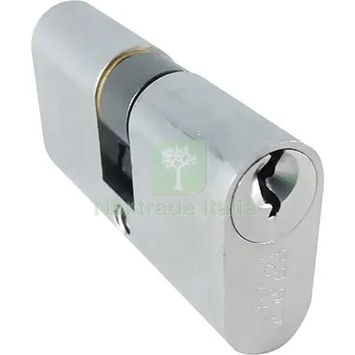 2PZ Cilindro Ovale 2302 CS Ibfm Ottone Cromo Satinato Chiavi 3 MM 70 30+40 MM+MM 30+40 — Serrature e cilindri — rif. FERX.VIR8200107