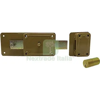2PZ Serratura Ferroglietto P50 Fisso Facchinetti C.TONDO Fisso M5+SCR+POMOLO E.MM 40 Fin Verniciata — Serrature e cilindri — rif. FERX.VIR8200179