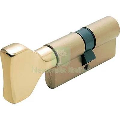 Cilindro Sagomato + Pomolo 8259 Iseo Ottone Chiavi 3 MM 60 30+30 MM+MM 30+30 — Serrature e cilindri — rif. FERX.VIR8210090