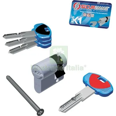 Mezzo Cilindro Sagomato EVO K1 3100-M Securemme Cromo Satinato Chiavi 3 MM 40 30+10 MM+MM 30+10 — Serrature e cilindri — rif. FERX.VIR8212341