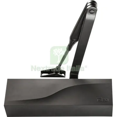 Chiudiporta Oleodinamico IS60 Iseo Vern Nero Forza 2/4 + Fermo Colore Nero Fermo Si Forza 2-4 — Ferramenta porte e finestre — rif. FERX.VIR8212594