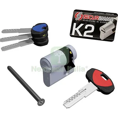 Mezzo Cilindro Sagomato K2 3200-M Securemme Cromo Satinato Chiavi 3 MM 40 30+10 MM+MM 30+10 — Serrature e cilindri — rif. FERX.VIR8212730