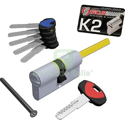 Cilindro Sagomato K2 3200-Q x Pomolo Securemme OTT.NICH.SATIN Chiavi 5 MM 75 30+45 MM+MM 30+45 — Serrature e cilindri — rif. FERX.VIR8212738