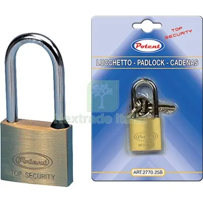 6PZ LUCCHETTO ARCO MEDIO 2700B POTENT OTTONE ARCO CROMATO CHIAVI 2 MM 50 — Lucchetti e catene — rif. FERX.VIR8212833