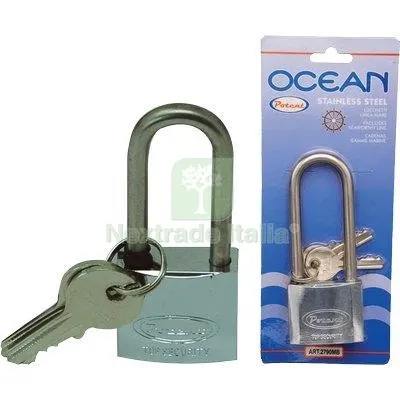 Lucchetto Arco Lungo Ocean 2700MB Potent Ottone Arco Acciaio Inox Chiavi 2 MM 50X81 Luce MM 81 — Lucchetti e catene — rif. FERX.VIR8212845 Lucchetto Arco Lungo Ocean 2700MB Potent Ottone Arco Acciaio Inox Chiavi 2 MM 50X81 Luce MM 81 — Lucchetti e catene — rif. FERX.VIR8212845