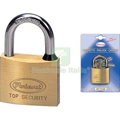 12PZ Lucchetto 2700B Potent Ottone Arco Cromato Chiavi 2 MM 30 Luce MM 17,5 — Lucchetti e catene — rif. FERX.VIR8212861